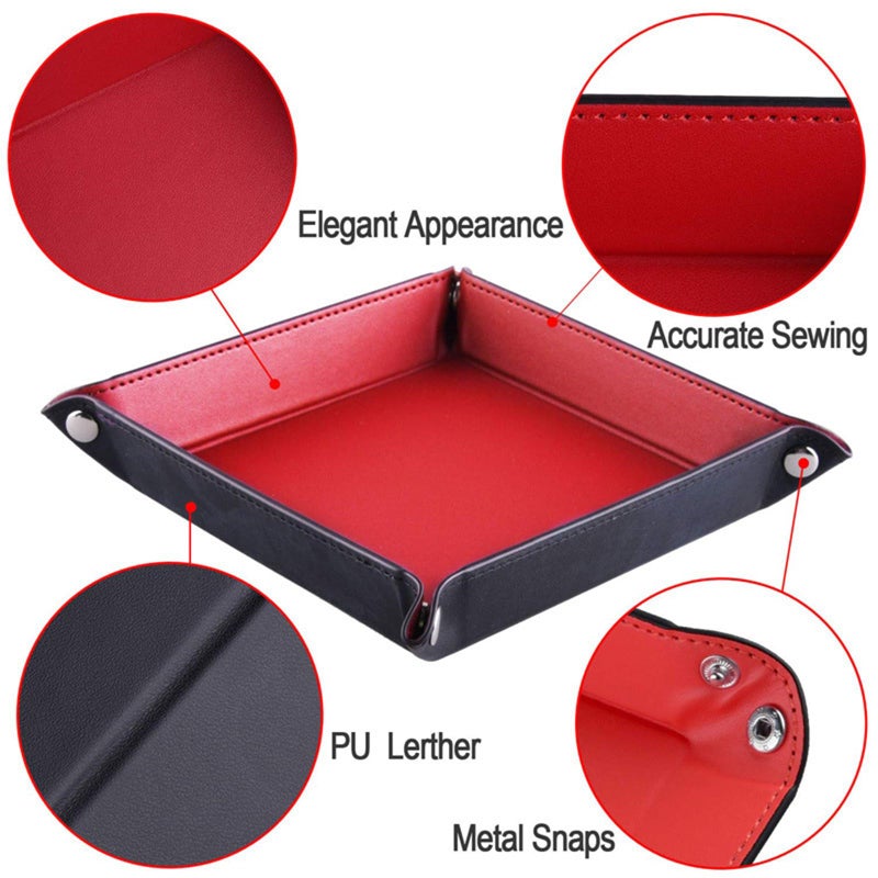 siduater Valet Tray Desktop Storage Organizer â€“ Vegan Leather Catchall Bedside Vanity Tray Nightstand Caddy Holder for Remote Controller, Watch, Keys, Phone, Wallet, Coin, Jewelry (Orange/Black) - Image 4